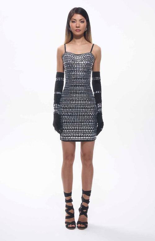 Bandage Diamante Crystal Embellished Mini Dress