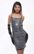 Bandage Diamante Crystal Embellished Mini Dress